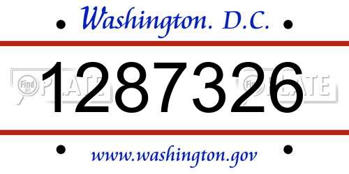 1287326 District Of Columbia License Plate