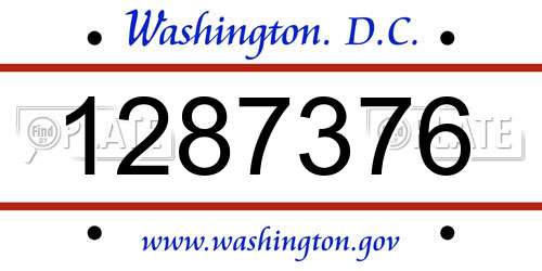 1287376 District Of Columbia License Plate