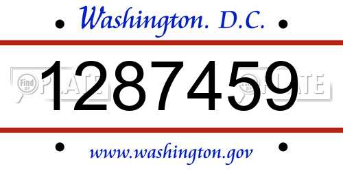1287459 District Of Columbia License Plate