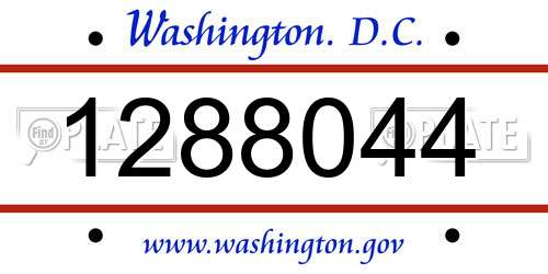 1288044 District Of Columbia License Plate