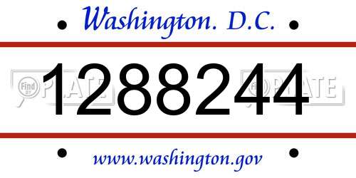 1288244 District Of Columbia License Plate