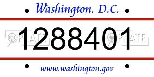 1288401 District Of Columbia License Plate