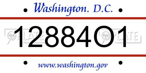 12884O1 District Of Columbia License Plate