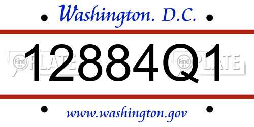 12884Q1 District Of Columbia License Plate