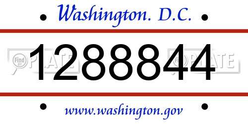 1288844 District Of Columbia License Plate