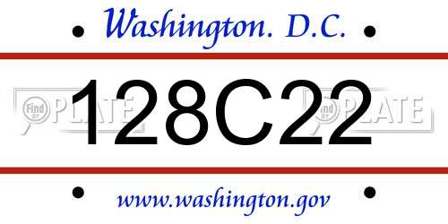 128C22 District Of Columbia License Plate