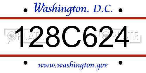 128C624 District Of Columbia License Plate
