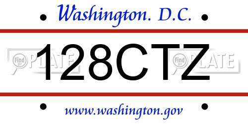 128CTZ District Of Columbia License Plate