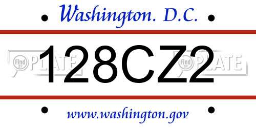 128CZ2 District Of Columbia License Plate