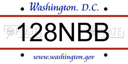 128NBB District Of Columbia License Plate