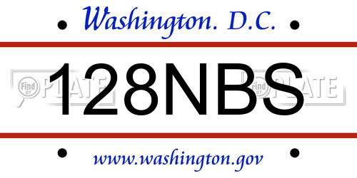 128NBS District Of Columbia License Plate