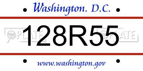 128R55 District Of Columbia License Plate