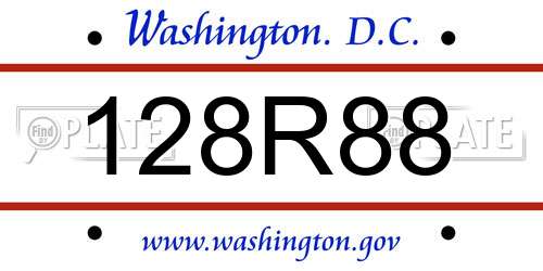 128R88 District Of Columbia License Plate