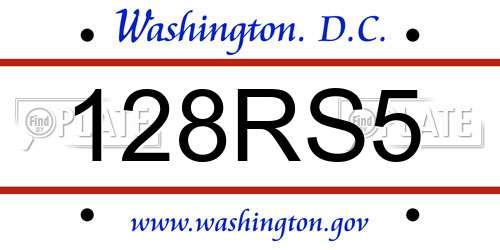 128RS5 District Of Columbia License Plate