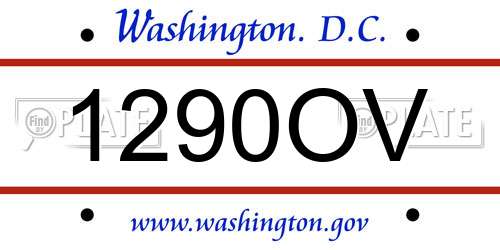 1290OV District Of Columbia License Plate