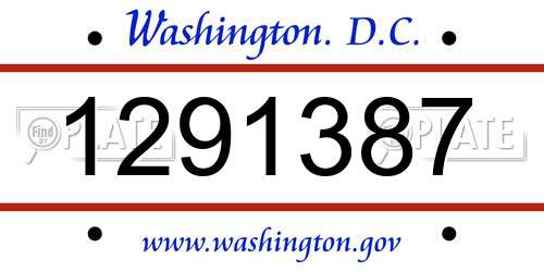 1291387 District Of Columbia License Plate