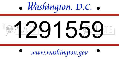1291559 District Of Columbia License Plate