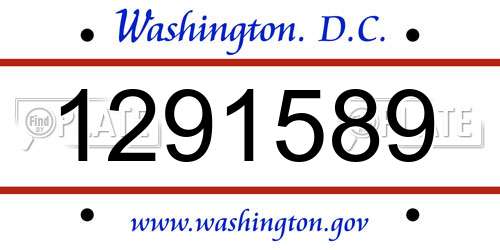 1291589 District Of Columbia License Plate