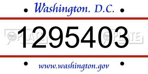 1295403 District Of Columbia License Plate