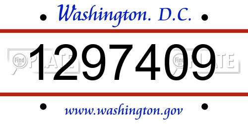 1297409 District Of Columbia License Plate