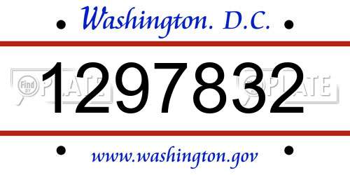 1297832 District Of Columbia License Plate