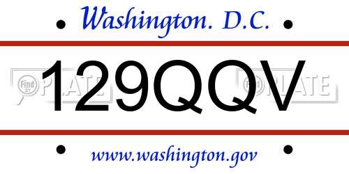 129QQV District Of Columbia License Plate