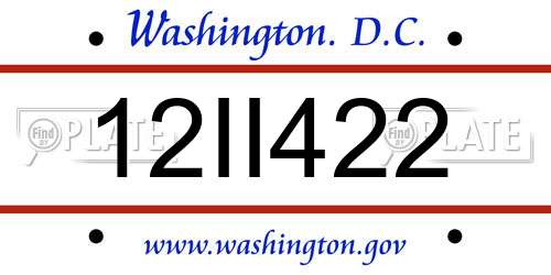 12II422 District Of Columbia License Plate