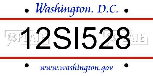 12SI528 District Of Columbia License Plate