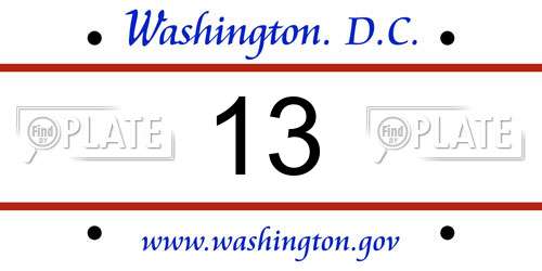 13 District Of Columbia License Plate