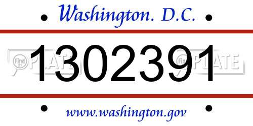 1302391 District Of Columbia License Plate