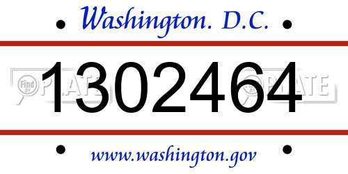 1302464 District Of Columbia License Plate