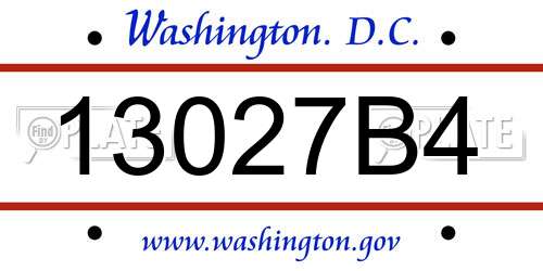 13027B4 District Of Columbia License Plate