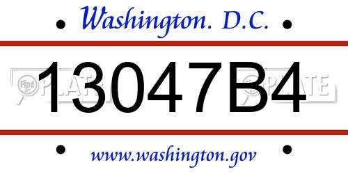 13047B4 District Of Columbia License Plate