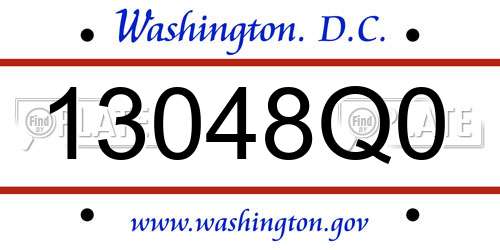 13048Q0 District Of Columbia License Plate
