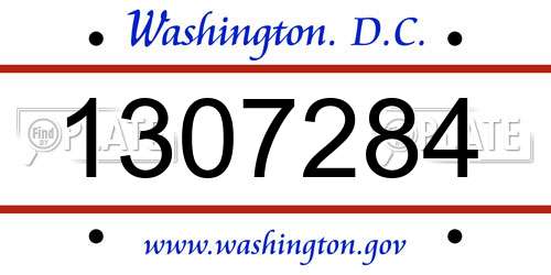 1307284 District Of Columbia License Plate