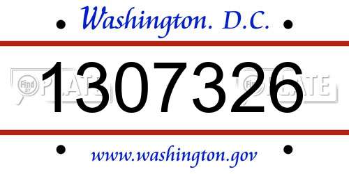 1307326 District Of Columbia License Plate