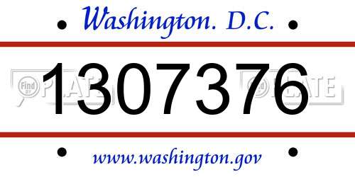 1307376 District Of Columbia License Plate