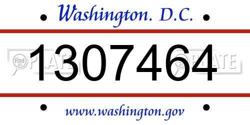1307464 District Of Columbia License Plate