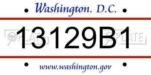 13129B1 District Of Columbia License Plate
