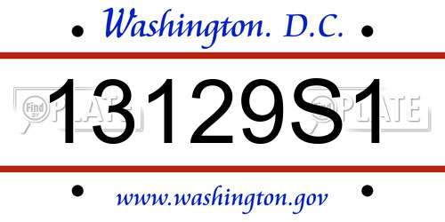 13129S1 District Of Columbia License Plate