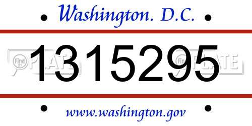 1315295 District Of Columbia License Plate