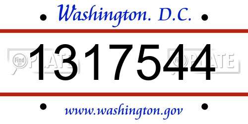 1317544 District Of Columbia License Plate