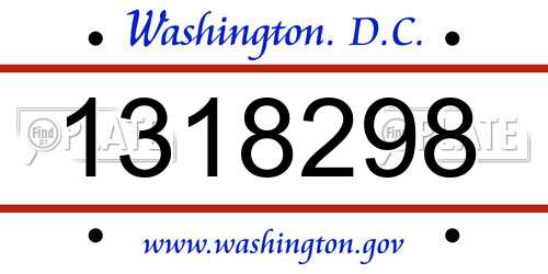 1318298 District Of Columbia License Plate