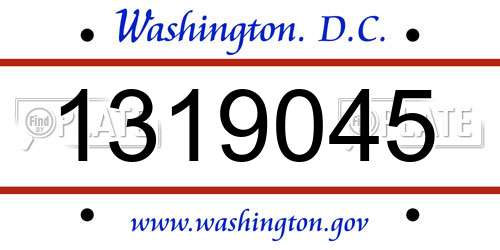 1319045 District Of Columbia License Plate