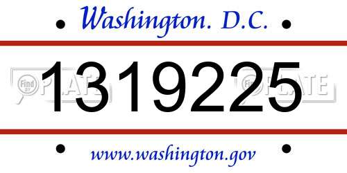 1319225 District Of Columbia License Plate