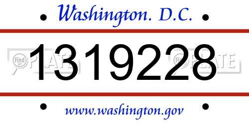 1319228 District Of Columbia License Plate
