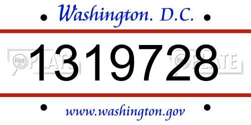 1319728 District Of Columbia License Plate