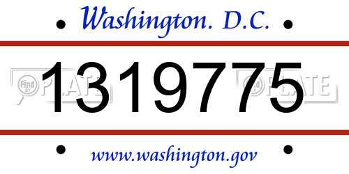 1319775 District Of Columbia License Plate