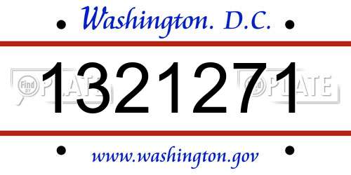 1321271 District Of Columbia License Plate