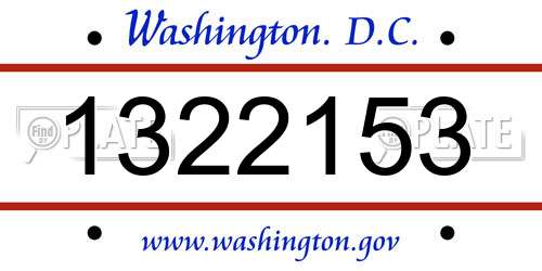 1322153 District Of Columbia License Plate